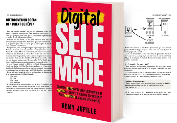 Le livre Digital Selfmade de Rémy Jupille, posé devant ses pages ouvertes
