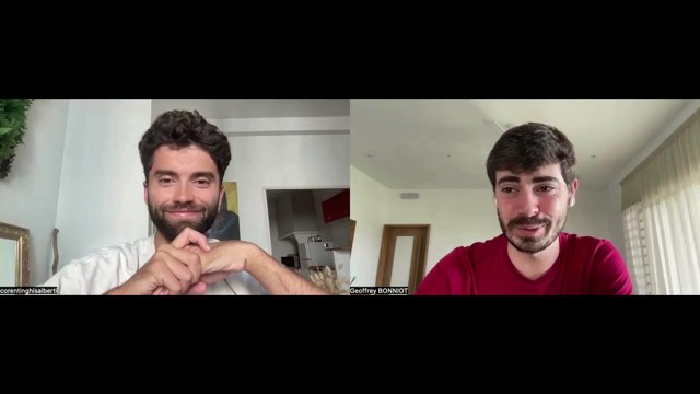 Corentin en entretien vidéo avec Funnels Club, chacun depuis son bureau