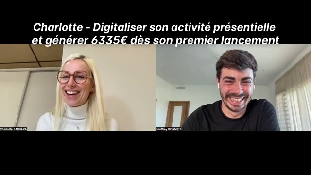 Charlotte en entretien vidéo avec Funnels Club, depuis son salon au Canada